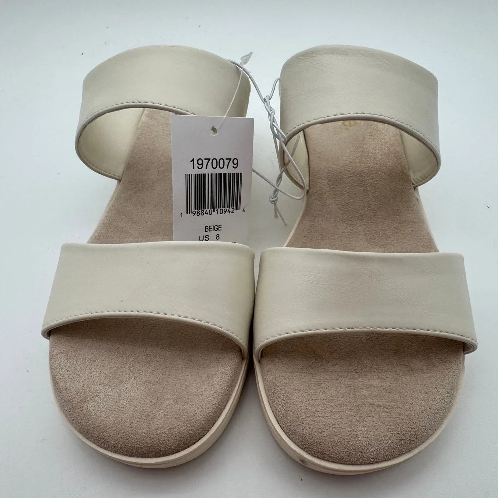 Kensie Endy Comfort Ivory Double Strap Slide Sandals Women's Size 8 Store Try On